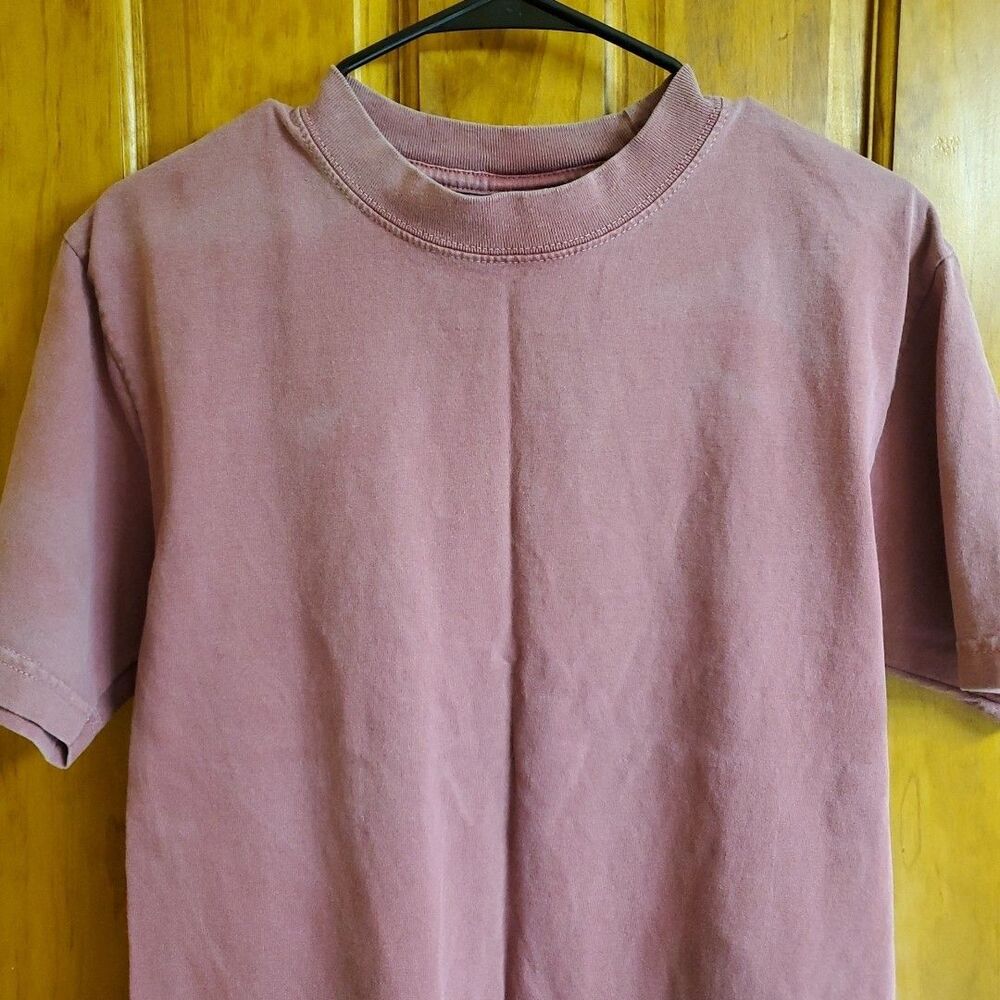 Shaka Wear Small T-Shirt Mens Mauve Garment Dye SuperMAXHeavy Streetwear Tee